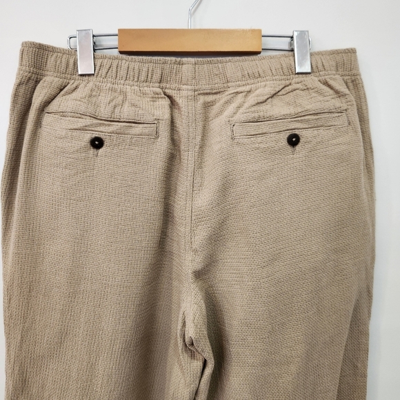 VTG Territory Ahead Pants Men's L Tan 32 Zephyr Cotton Basket-Weave Drawstring - Picture 3 of 15